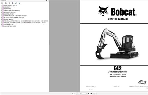 bobcat e42 mini excavator specs|bobcat e42 parts manual.